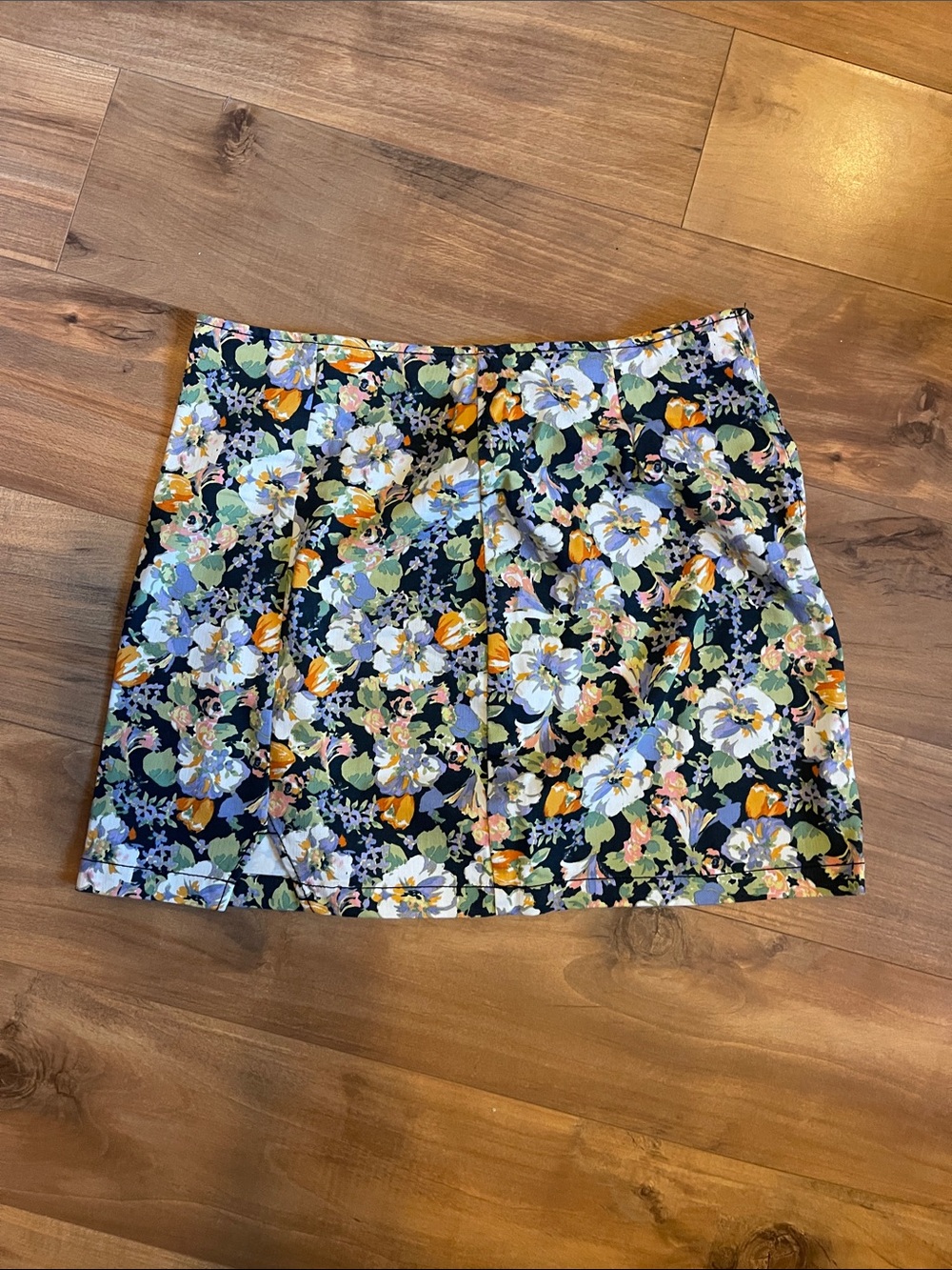 Wild Fable Navy Floral Mini Skirt fitted/ stretch